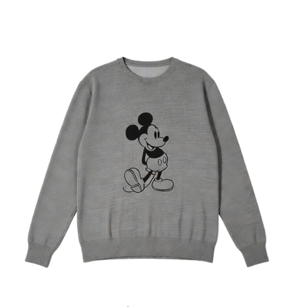 UT Uniqlo Disney Mickey Mouse Gray Crewneck Sweatshirt Large
